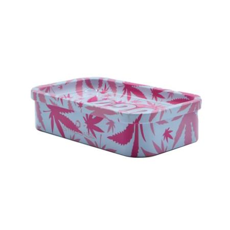 Syndicase 2.0 Metalldose mit Rolling-Tray-Deckel – Design: 420 Pink